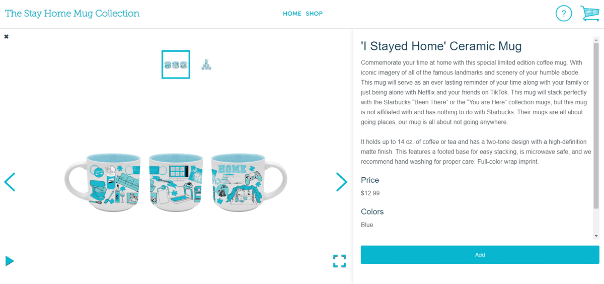 an image of the product description page of a The Promo Addict online store